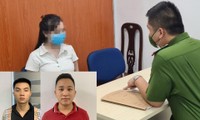 Hai đối tượng Sơn (áo kẻ) và Lộc (áo đỏ) bị khởi tố.