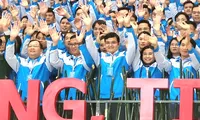 Màn đồng diễn ca khúc &apos;Sứ mệnh Thanh niên&apos; tại Đại hội Đoàn lần thứ XII