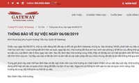 Trường Gateway thông báo vô cảm về bé lớp 1 tử vong trên xe buýt?