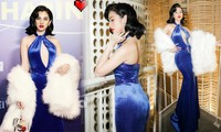Người đẹp Cẩm Đan diện váy xẻ ngực sâu táo bạo