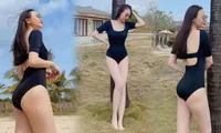 Đàm Thu Trang tung ảnh áo tắm sau 7 tháng sinh con, nuột nà tới khó tin