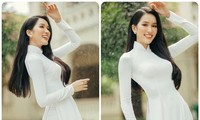 &apos;Á hậu học giỏi&apos; Phương Anh diện áo dài trắng, nhắn nhủ xúc động trong ngày tựu trường