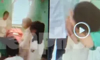 Đoạn clip học sinh đánh nhau phát tán trên mạng xã hội.