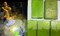 Đối tượng cùng tang vật vụ án.