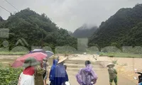 Mưa lũ gây ngập úng ở Lạng Sơn.