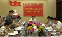 Quang cảnh kỳ họp của Ủy ban Kiểm tra Tỉnh ủy Lạng Sơn xem xét, kỷ luật cán bộ, đảng viên vi phạm.
