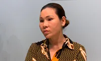 Bà Lâm Thị Thu Trà khi bị bắt. Ảnh: Quang Bình.