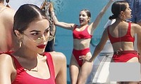 Hoa hậu Hoàn vũ 2012 Olivia Culpo mải mê tạo dáng với bikini đỏ rực