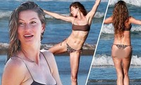 &apos;Chân dài” đắt giá Gisele Bundchen mặc bikini nhảy múa trên biển