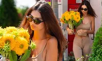 Emily Ratajkowski eo thon chân dài xuống phố