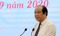Bộ trưởng, Chủ nhiệm VPCP Mai Tiến Dũng tại buổi họp báo. Ảnh: Mạnh Thắng
