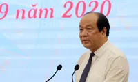 Bộ trưởng, Chủ nhiệm VPCP Mai Tiến Dũng tại buổi họp báo. Ảnh: Mạnh Thắng