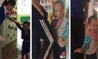 Hình ảnh cô bảo mẫu bạo hành trẻ