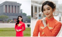 Áo dài Cờ đỏ sao vàng đi qua những điểm tích ghi dấu lịch sử dân tộc vẻ vang