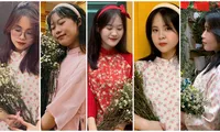 Sinh viên khoa Văn &apos;bắt trend&apos; diện áo dài check in đón Xuân sớm với niềm tự hào Tết cổ truyền dân tộc