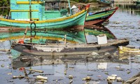 Tàu cá hư hỏng nằm chỏng chơ dọc âu thuyền ở Hà Tĩnh