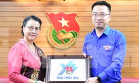 Bí thư Trung ương Đoàn Nguyễn Tường Lâm tiếp nguyên cán bộ Trung ương Đoàn TNNDCM Lào