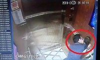 Hình ảnh vụ việc Nguyễn Hữu Linh sàm sỡ bé gái trong thang máy. Ảnh cắt từ clip