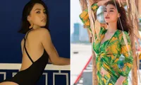 Tiểu Vy mặc áo tắm cắt xẻ nóng bỏng, Kiều Loan khoe eo &apos;con kiến&apos; sexy trên biển