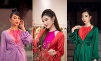 Tiểu Vy, Huyền My, Đỗ Mỹ Linh khoe nhan sắc gợi cảm &apos;vạn người mê&apos; khi mặc áo tứ thân 