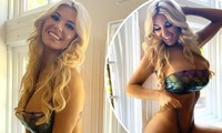 Sao truyền hình Anh khoe vòng 1 &apos;phồn thực&apos; với bikini quây bé xíu