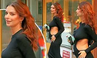 Mẫu nội y Emily Ratajkowski mang bầu nhưng vẫn mặc xuyên thấu sexy, không nội y ra phố