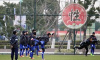 Các tuyển thủ U23 VN đã có buổi tập đầu tiên tại Thượng Hải, chuẩn bị cho VCK U23 châu Á. Ảnh: Đoàn Nhật.