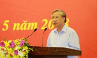 Ông Trần Quốc Vượng, Thường trực Ban Bí thư: Kiên quyết xử lý những cán bộ, đảng viên có sai phạm, tham nhũng. Ảnh: Như Ý.