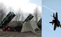 Hệ thống phòng không S-400 tại Nga (trái) và máy bay F-35 trên bầu trời