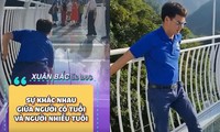 Trải nghiệm đi cầu kính dài nhất thế giới, NSƯT Xuân Bắc run rẩy đến mức phải bò