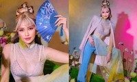 Hoa hậu Ngọc Châu mặc áo dài xuyên thấu, bị chê dung tục