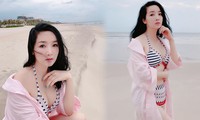 Hoa hậu Giáng My khoe vòng 1 gợi cảm với bikini 