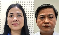 Cựu Bí thư Tỉnh ủy Bến Tre Lê Đức Thọ (phải) và Mai Thị Hồng Hạnh. Ảnh: CA