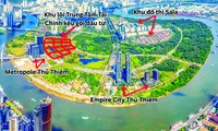 Vị trí xây dựng Trung tâm tài chính TPHCM ở Khu đô thị mới Thủ Thiêm
