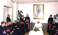 Giáo hoàng John Paul II tại nhà khách Poyer Ảnh: tư liệu