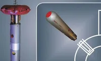 Bộ thiết bị Vist-2 khi triển khai (trái) và lúc phóng từ tàu ngầm. Ảnh: Rosoboronexport.