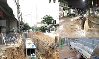 Loạt công trình đào hố sâu, cọc thép trồi lên đe dọa người dân ở Bình Dương