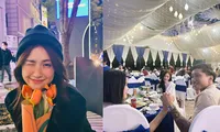 Hòa Minzy bất lực khi được Văn Hậu - Hải My &quot;chiêu đãi món mới&quot; tại tiệc cưới Đình Trọng