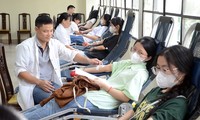 Đoàn viên, sinh viên Huế tham gia ngày hội Giọt hồng sẻ chia