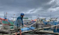 Ngư dân Đà Nẵng gấp rút neo đậu tàu thuyền ứng phó mưa lớn