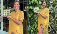 Minh Tú đưa bánh chưng tự gói đi khoe cả thế giới, netizen rần rần: Có tin vui phải không?