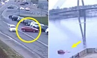 Bí ẩn chiếc ô tô &quot;ma&quot; tự lùi qua 2 làn đường và rơi xuống sông dù không có người lái