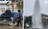 Bão Hilary lập hàng loạt kỷ lục ở Mỹ, xuất hiện cột nước khổng lồ kỳ lạ ngay giữa phố