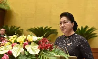 Chủ tịch Quốc hội Nguyễn Thị Kim Ngân phát biểu khai mạc kỳ họp. Ảnh Như Ý