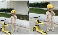 &quot;Siêu quậy&quot; Leon nhà Hồ Ngọc Hà thành tay đua nhí, lập kế hoạch rủ Lisa &quot;giấu&quot; chìa khóa xe của ba