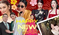 Hội dâu nhà hào môn đón Tết: Hà Tăng nắm tay ông xã, Diệp Lâm Anh chụp ảnh với mẹ chồng cũ