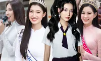 Các nàng hậu về thăm trường cũ: Đỗ Thị Hà ra mắt quỹ học bổng, Thúy Vân tặng quà bất ngờ