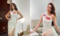 Hoa hậu Khánh Vân cập nhật hình ảnh đầu tiên trên đất Mỹ, diện mẫu váy vô cùng ý nghĩa