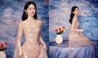 Triệu Lệ Dĩnh đẹp như &quot;tiên nữ giáng trần&quot; với loạt ảnh mặc váy lấp lánh đêm Trung Thu 