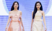Đỗ Thị Hà và Lương Thùy Linh đọ trình catwalk điêu luyện, khoe chân dài miên man